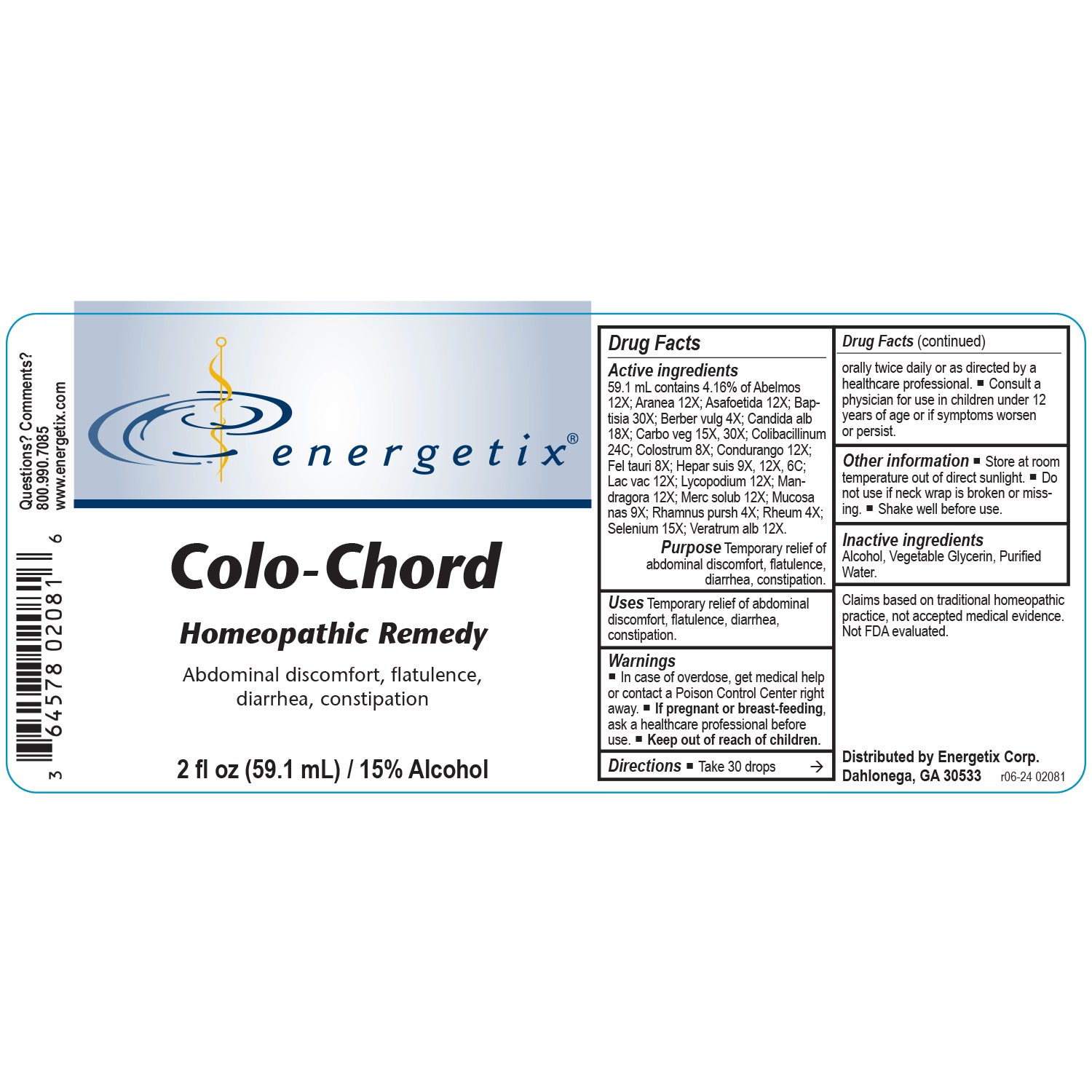 Energetix Colo-Chord (2 fl oz) – Homeopathic Digestive & Colon Support