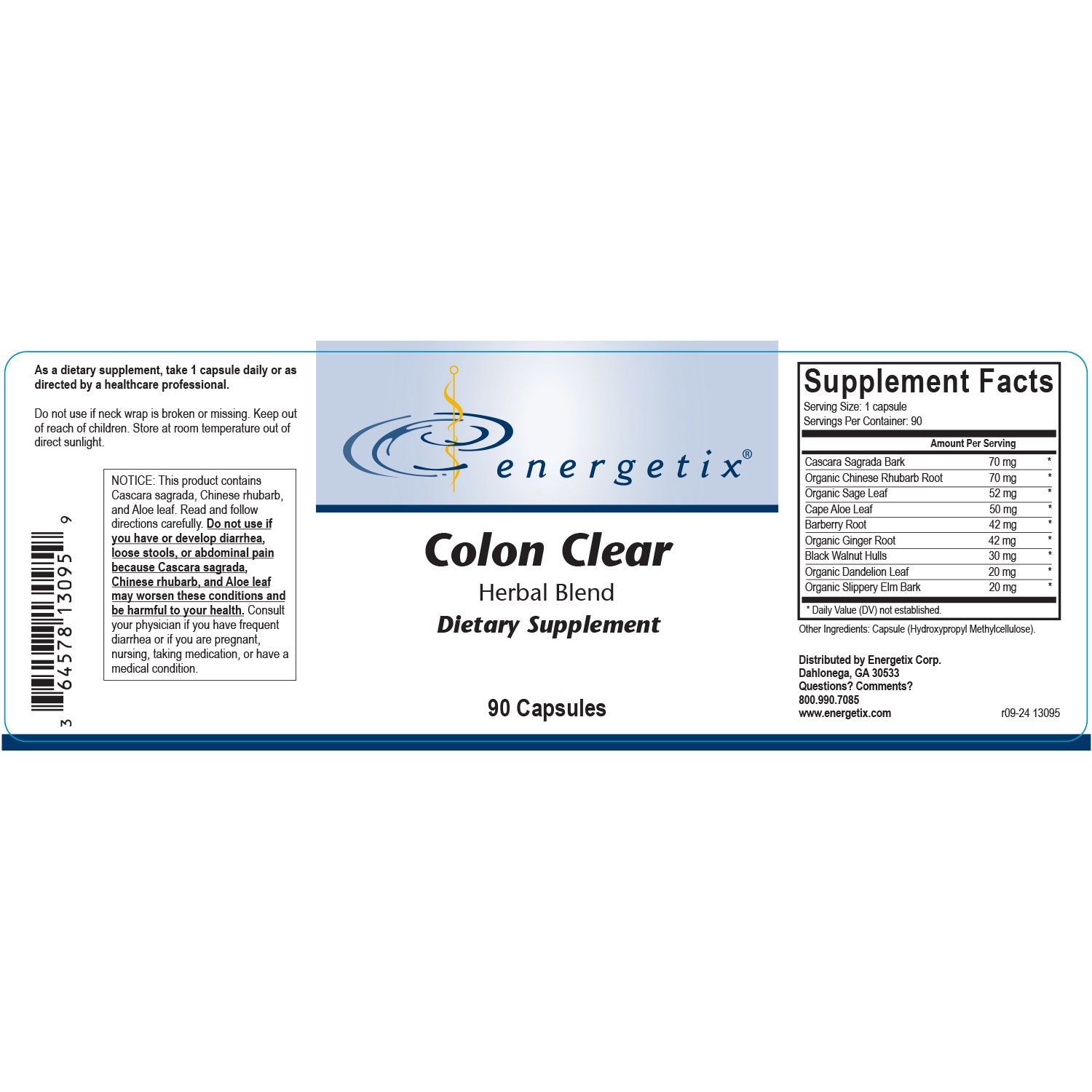 Energetix Colon Clear – Gentle Digestive Regularity Support (90 Capsules)