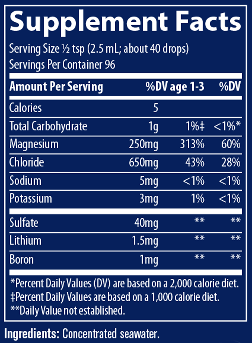 ConcenTrace® Trace Mineral Drops 8 fl oz Supplement Facts