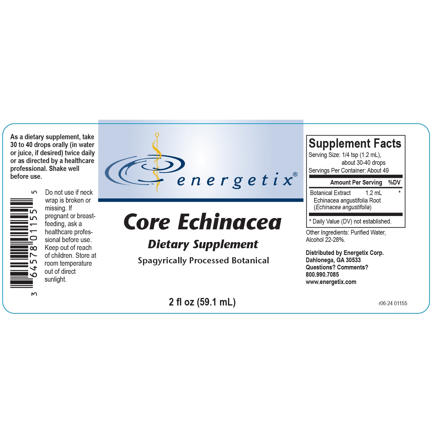 Energetix Core Echinacea – Herbal Immune Support Blend (2 fl oz)
