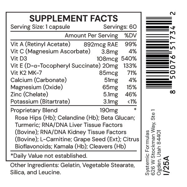 Systemic Formulas DV3 - 60 Capsules