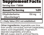 Dihydroberberine SR 150 mg 60 Tablets Supplement Facts
