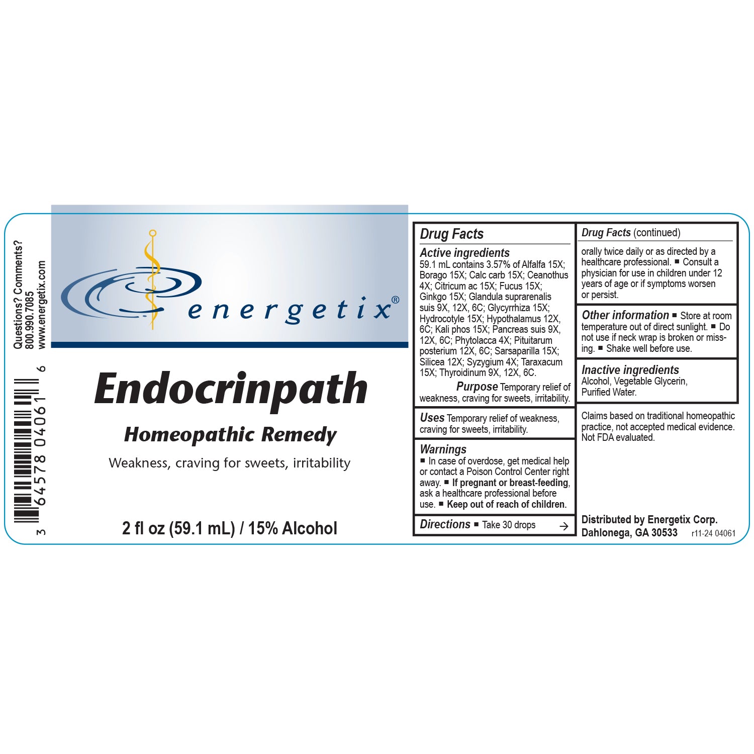 Energetix EndocrinPath – Homeopathic Endocrine System Support (2 fl oz)