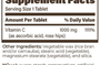 ENDUR-C SR 1000 mg 60 Tablets Supplement Facts