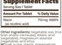 ENDUR-ACIN ER 750 mg 60 Tablets Supplement Facts