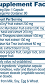 Flucomune 90 Capsules Supplement Facts