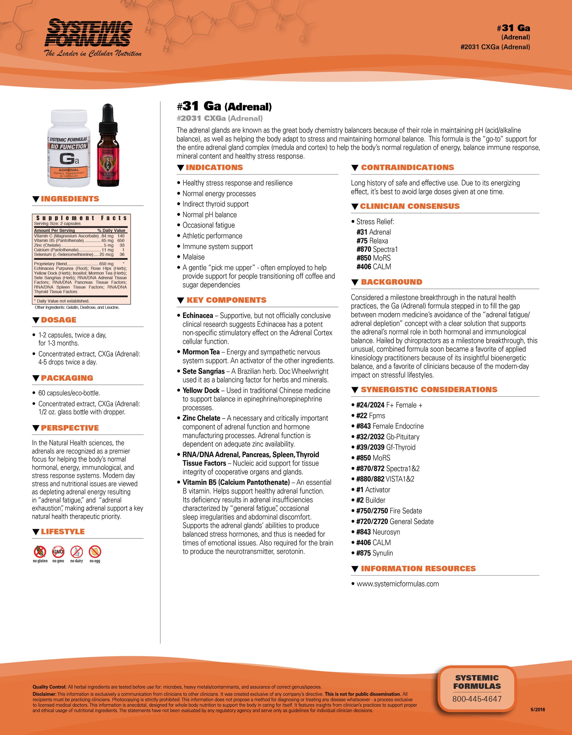 Systemic Formulas CXGA Adrenal – Advanced Adrenal Support & Energy Formula