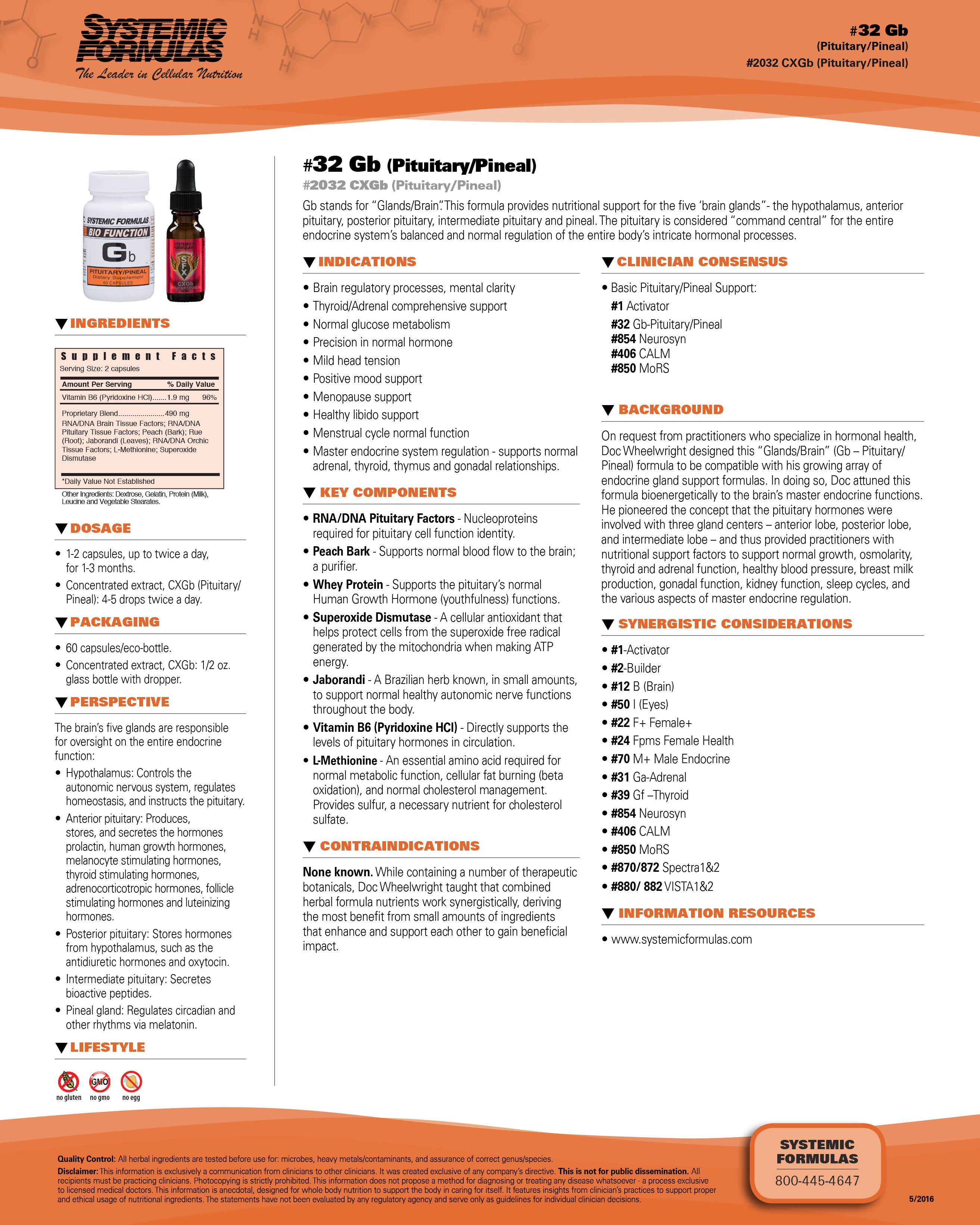 Systemic Formulas GB Pituitary (90 Capsules) – Pituitary & Hormonal Balance Support