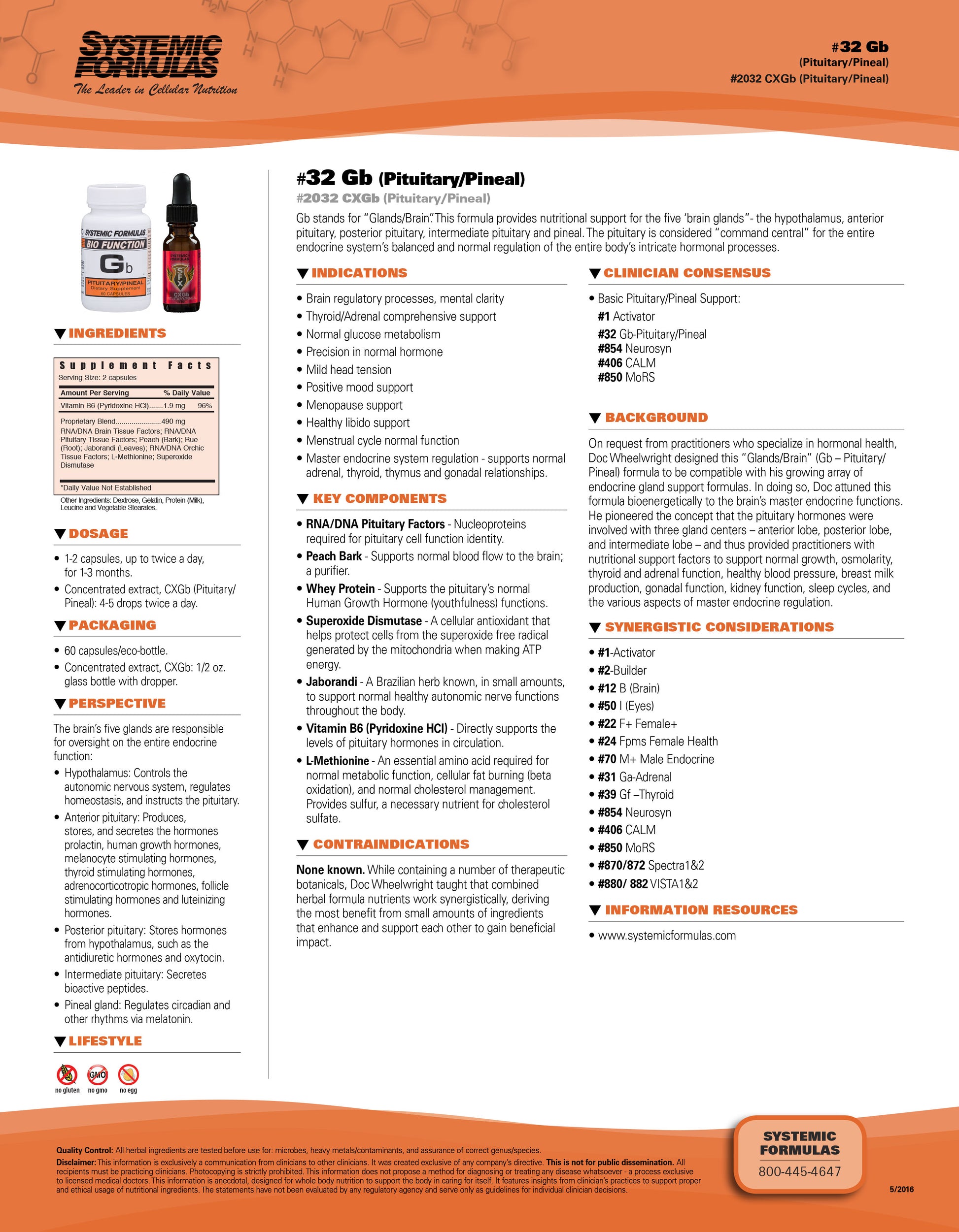 Systemic Formulas GB Pituitary (90 Capsules) – Pituitary & Hormonal Balance Support
