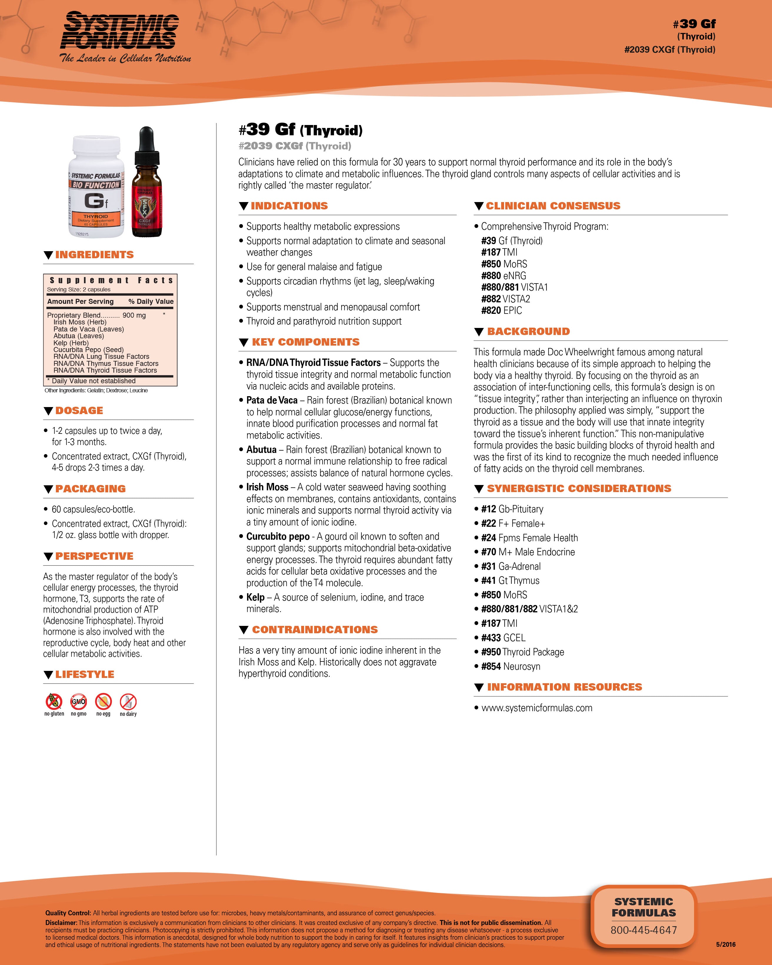 Systemic Formulas GF Thyroid (90 Capsules) – Thyroid & Metabolic Support Formula