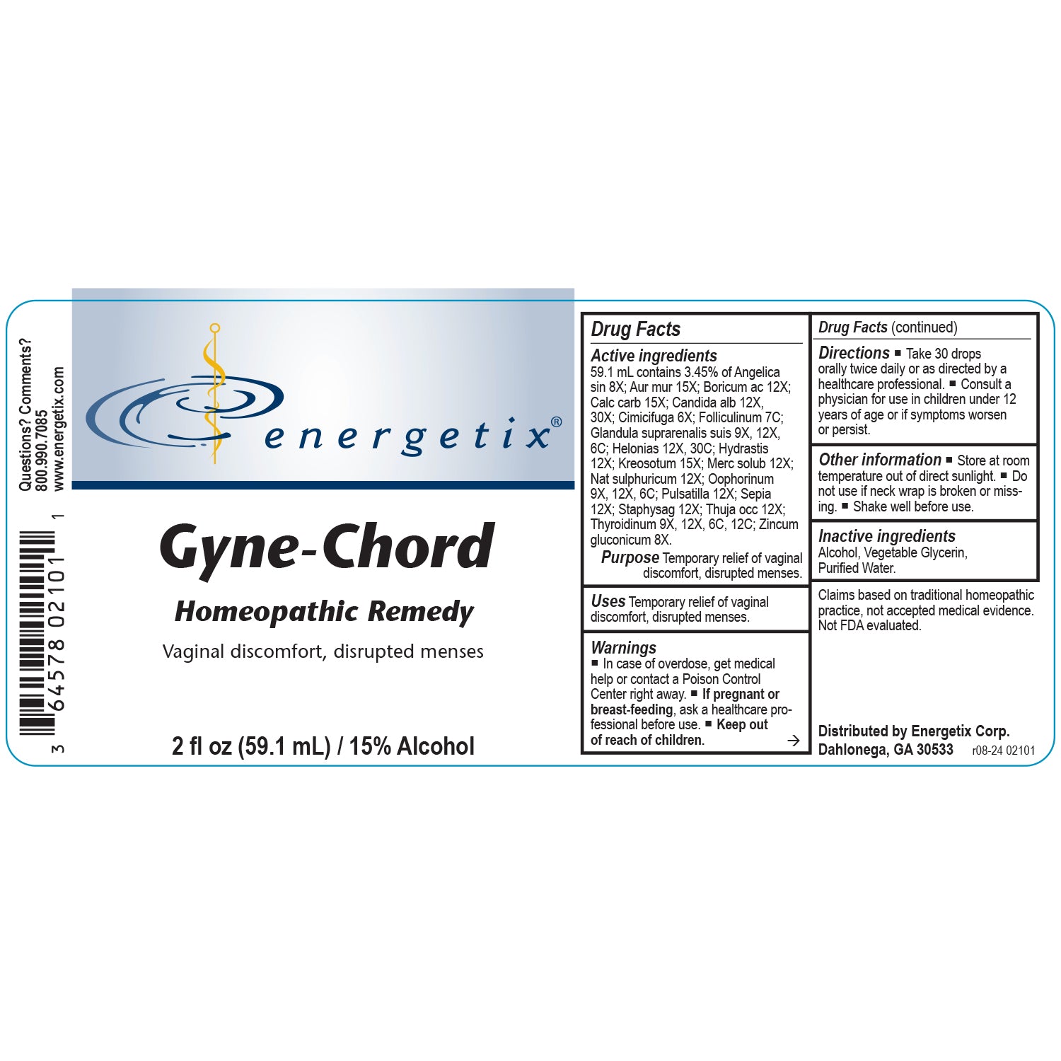 Energetix Gyne-Chord (2 fl oz) – Homeopathic Hormonal & Reproductive System Support