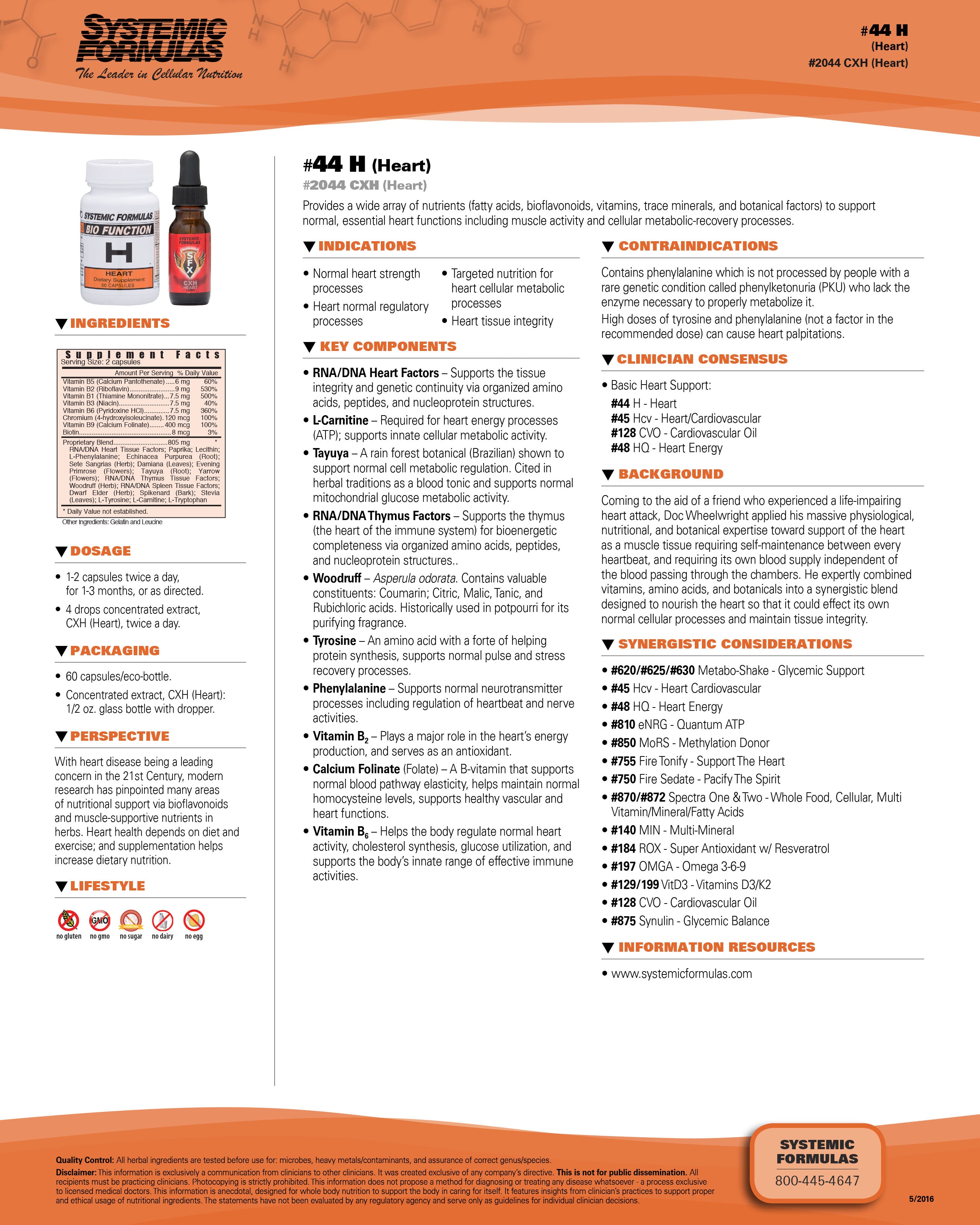 Systemic Formulas H-Heart (90 Capsules) – Advanced Cardiovascular & Circulatory Support