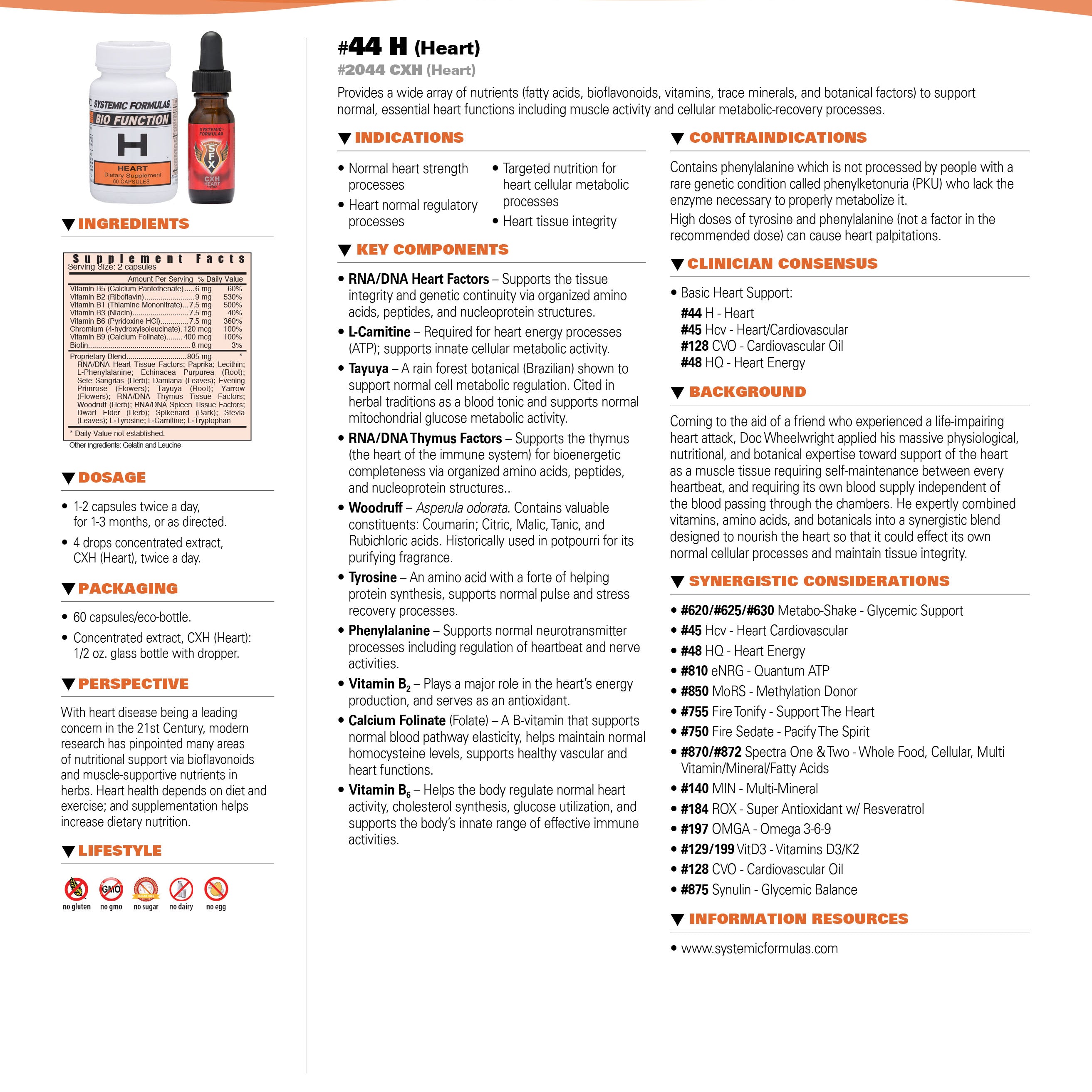 Systemic Formulas CXH Heart Liquid – Advanced Heart Cellular Support | ½ fl oz