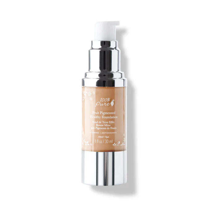 100% Pure Fruit Pigmented® Healthy Foundation – Golden Peach, 1 fl oz | Natural Liquid Foundation
