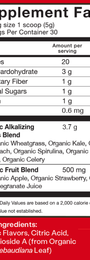 HeartGreens Green Apple 30 Servings Supplement Facts