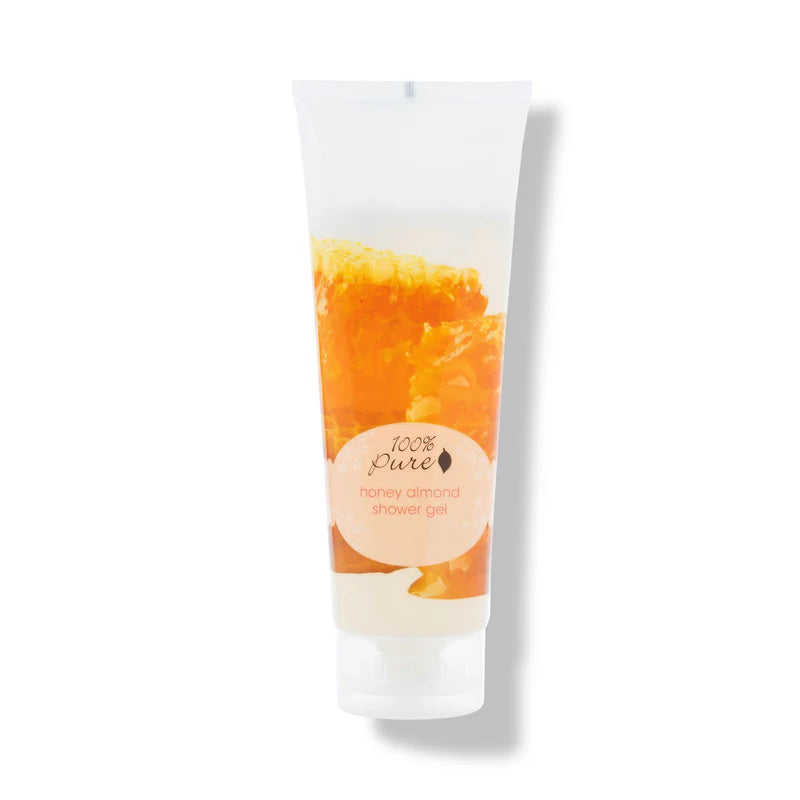 100% Pure Honey Almond Shower Gel, 8 fl oz – Natural Moisturizing Body Cleanser