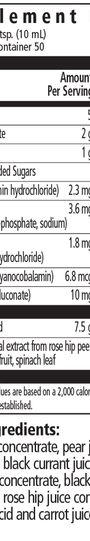 Floravital® Iron & Herbs Yast-Free 50 Servings Supplement Facts