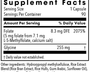 L-Methylfolate 5 mg 90 Capsules Supplement Facts