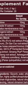Longevity Elite 3.38 fl oz Supplement Facts