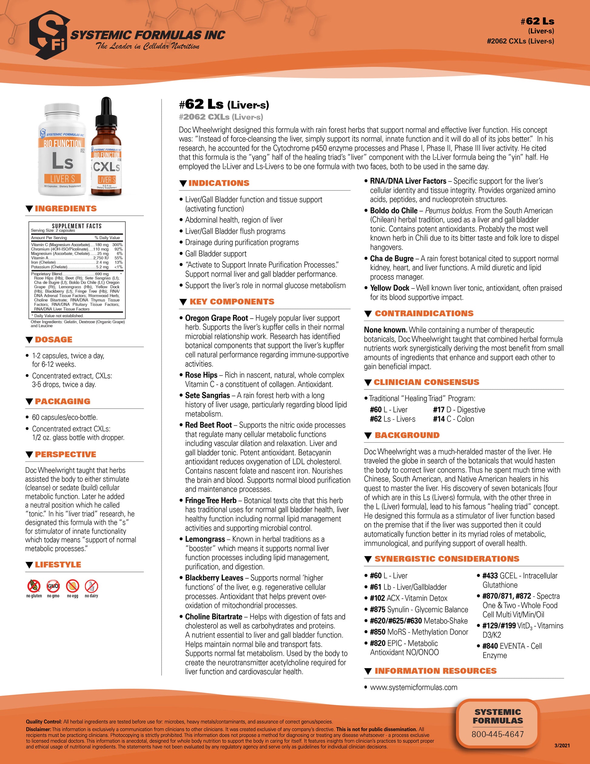 Systemic Formulas LS – Liver Detox & Function Support | 60 Capsules