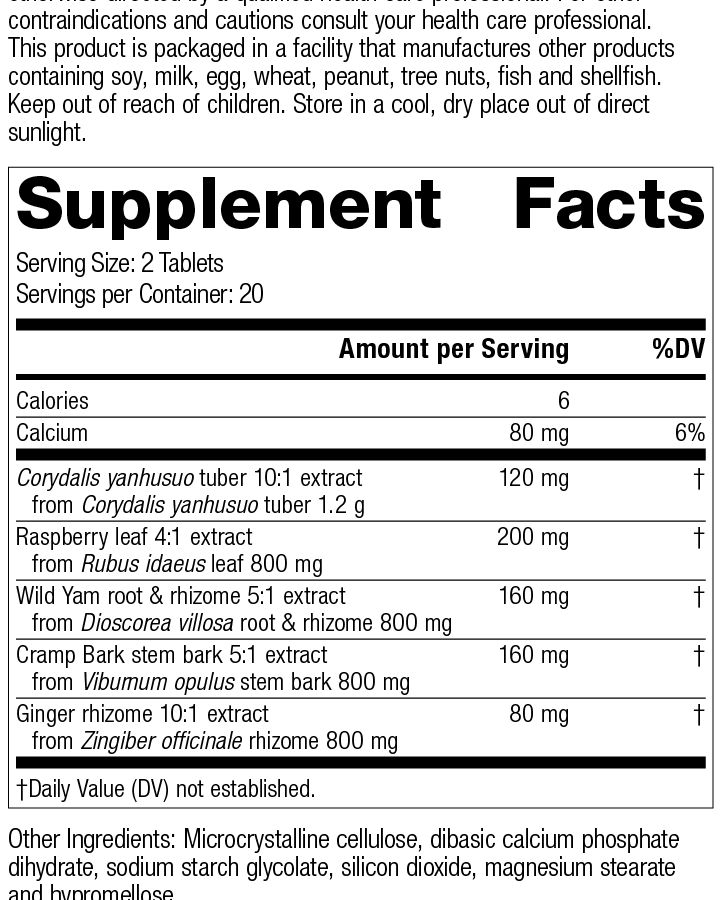 Cramplex, 40 Tablets, Rev 07 Supplement Facts