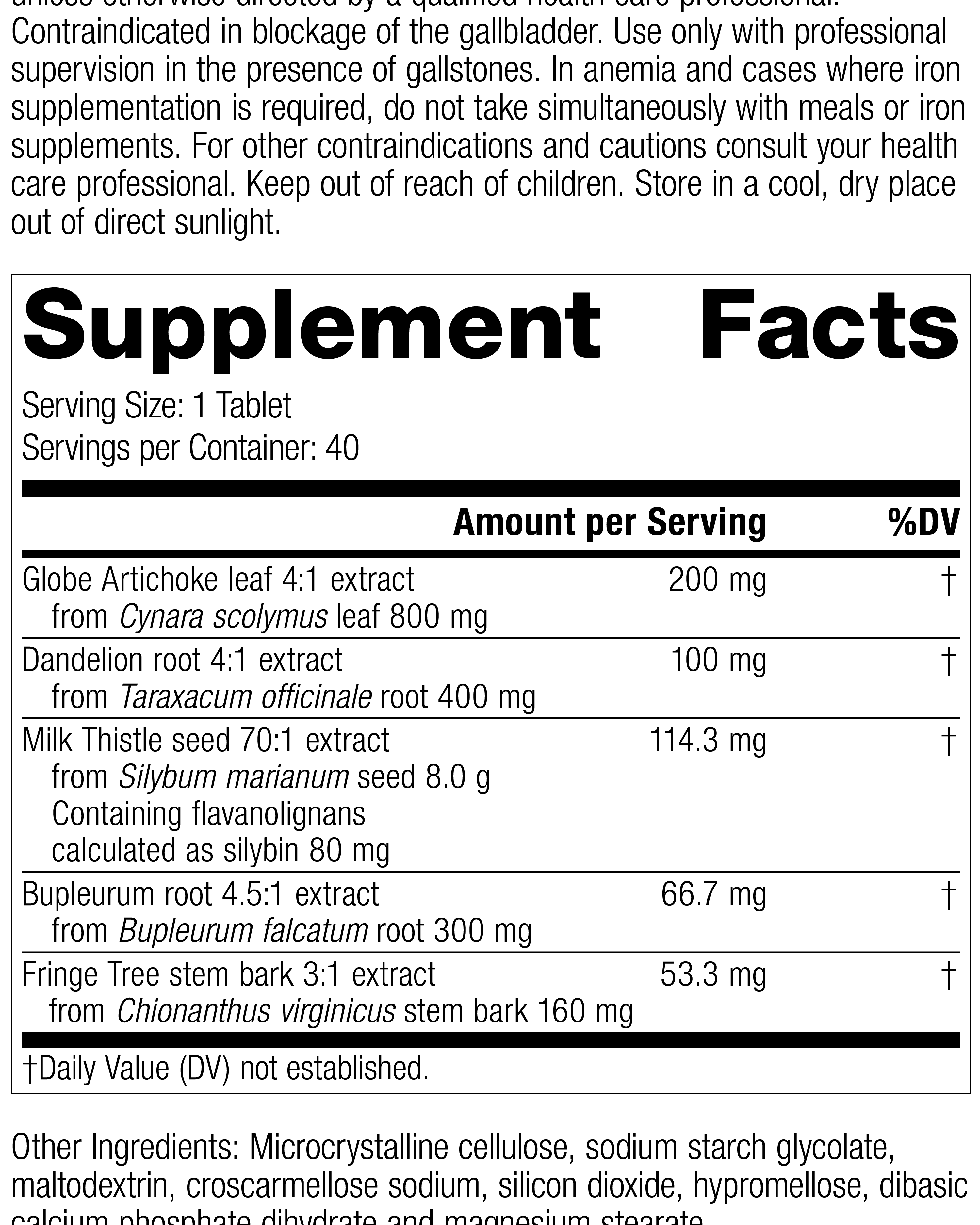 Livton® Complex, 40 Tablets, Rev 09 Supplement Facts