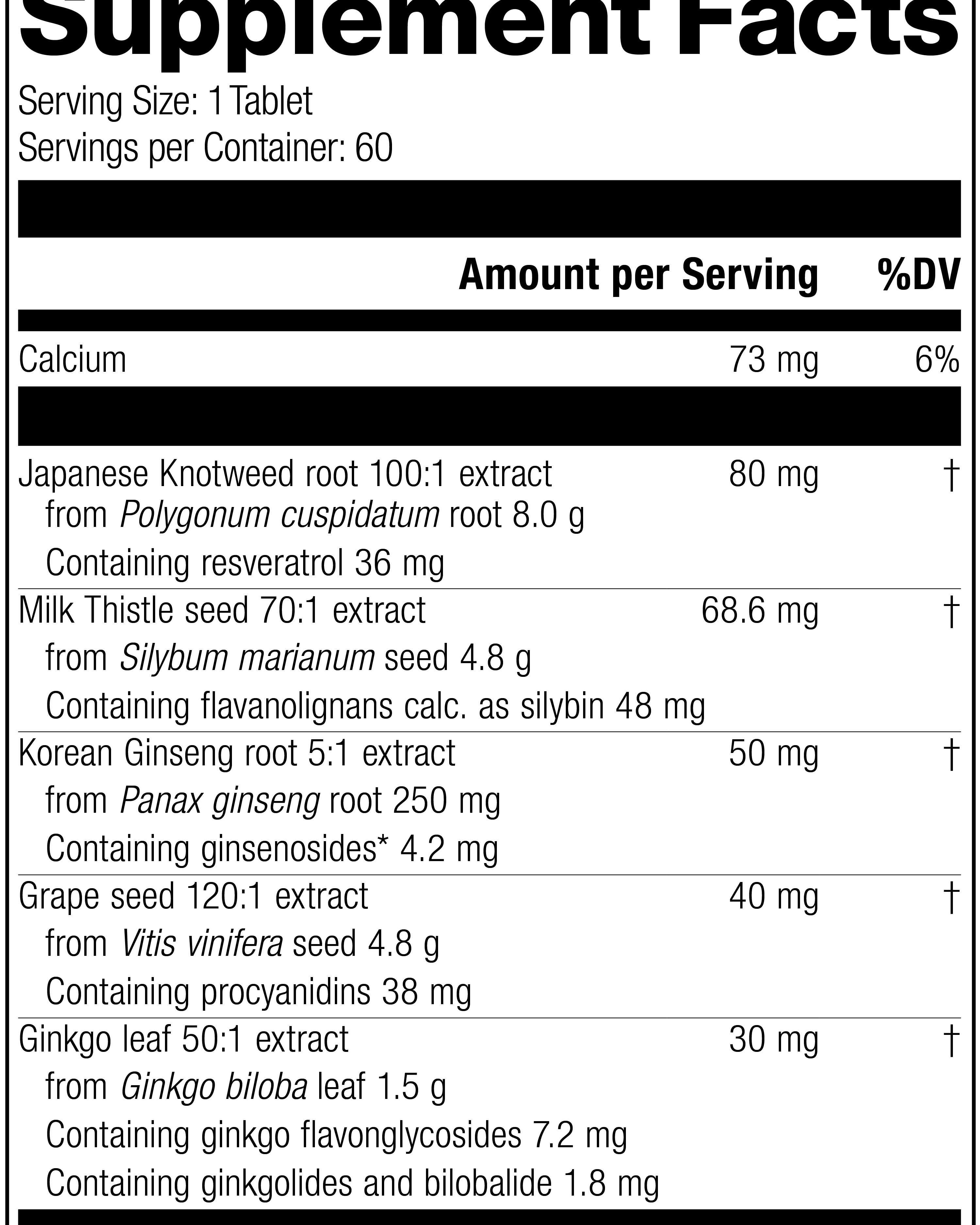 HerbaVital, Rev 01 Supplement Facts