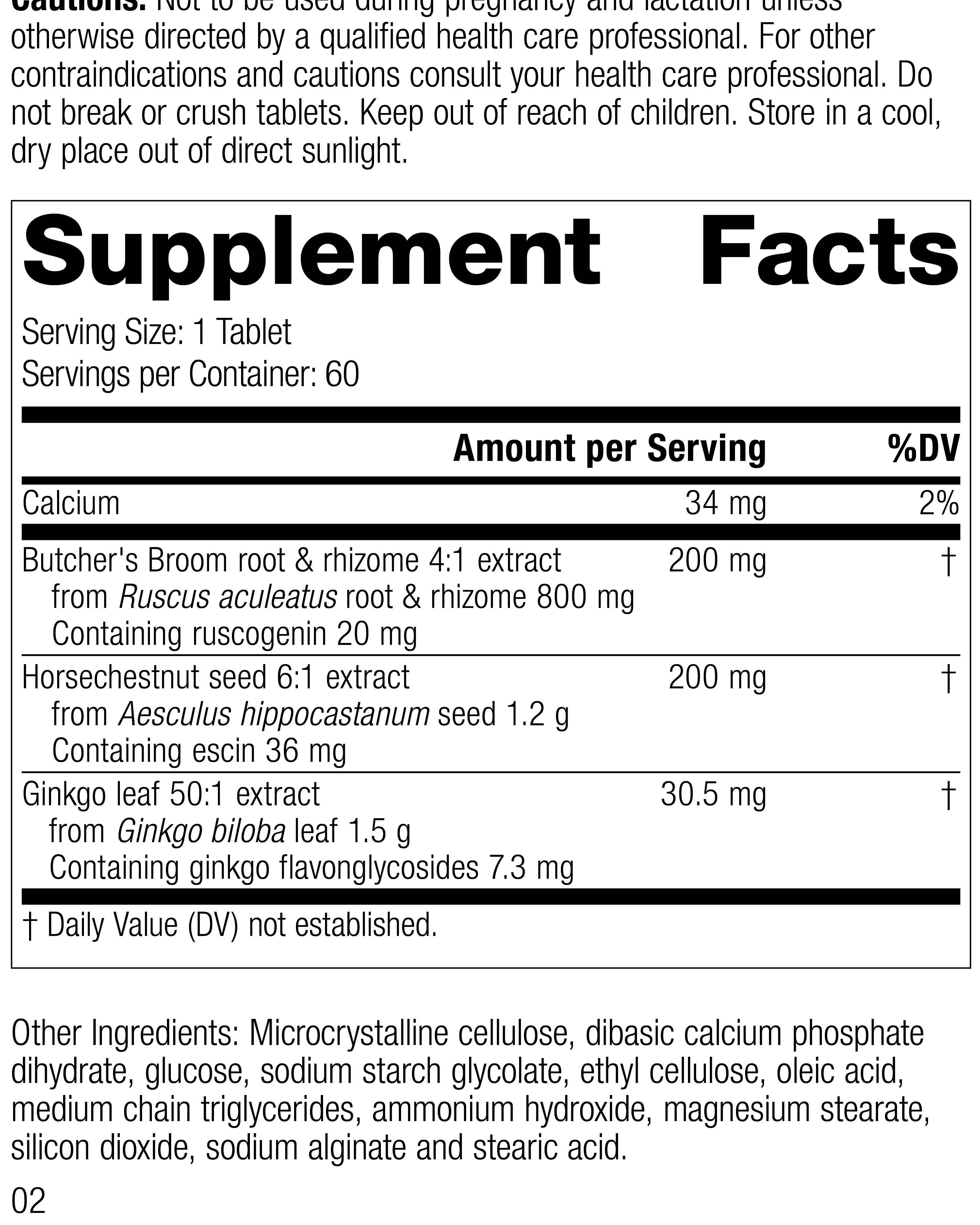 Vascular Care Complex, Rev 02 Supplement Facts