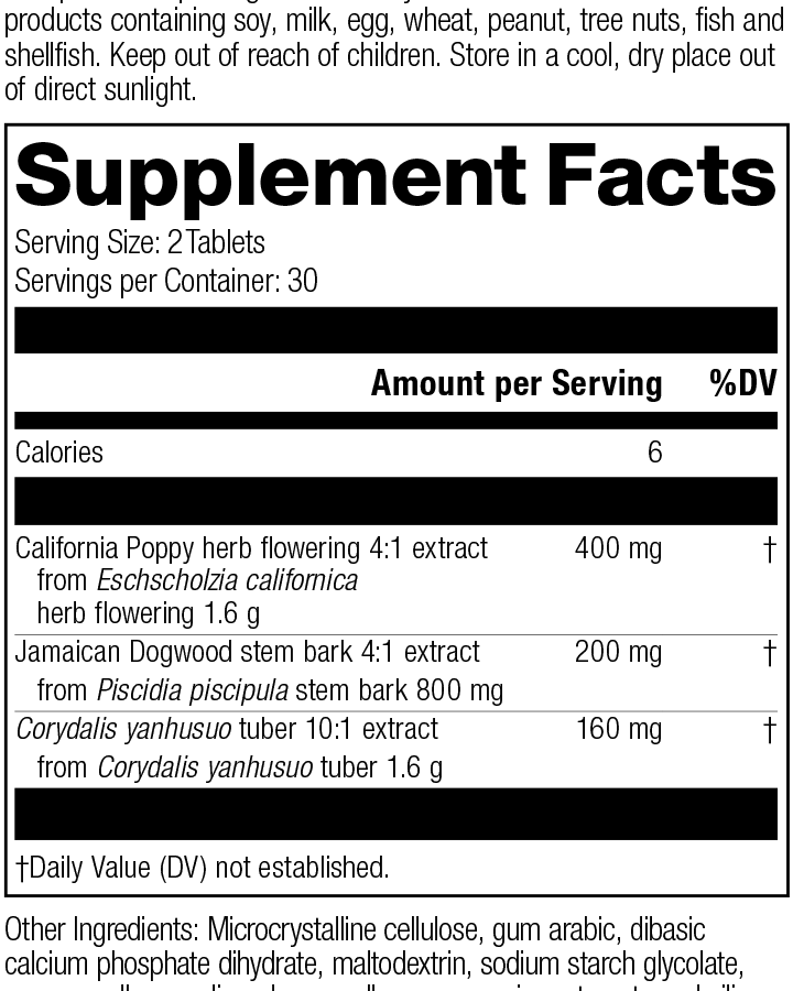Nervagesic, Rev 01 Supplement Facts