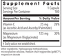 Magnesium Glycinate 180 Capsules Supplement Facts