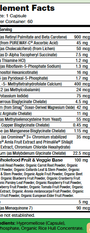 Multivitamin One Daily 60 Capsules Supplement Facts