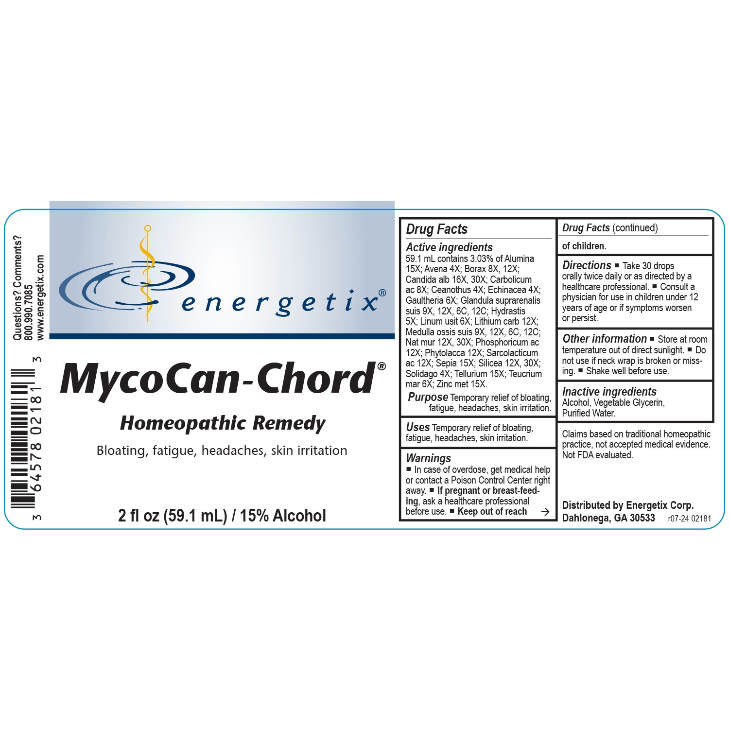 Energetix MycoCan-Chord (2 fl oz) – Homeopathic Fungal & Immune System Support