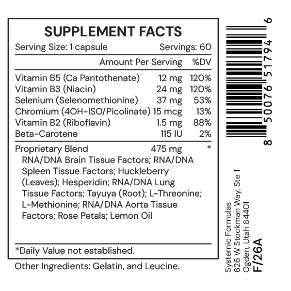 Systemic Formulas N-Nerve – Nerve, Brain & Neurological Support Supplement