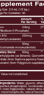 NAD+ Platinum 3.38 fl oz Supplement Facts