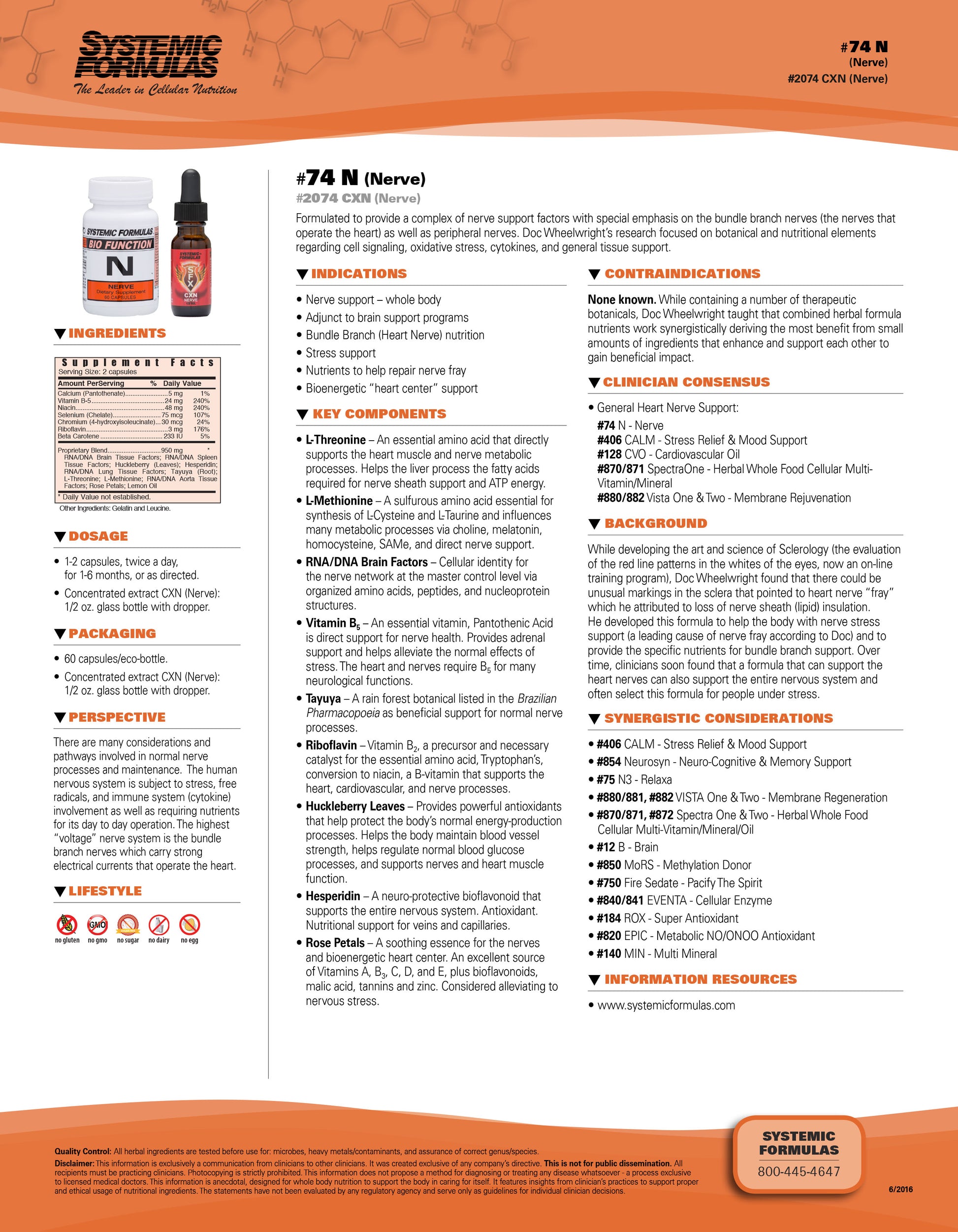 Systemic Formulas N-Nerve – Nerve, Brain & Neurological Support Supplement