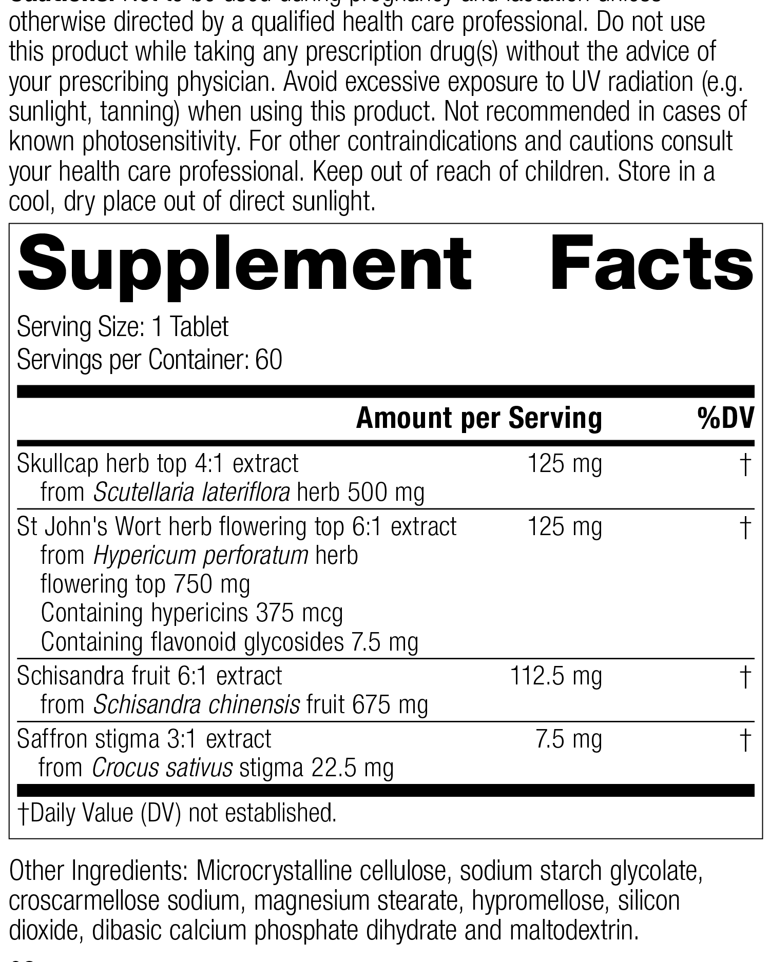 Nevaton Forte, 60 Tablets, Rev 01 Supplement Facts 