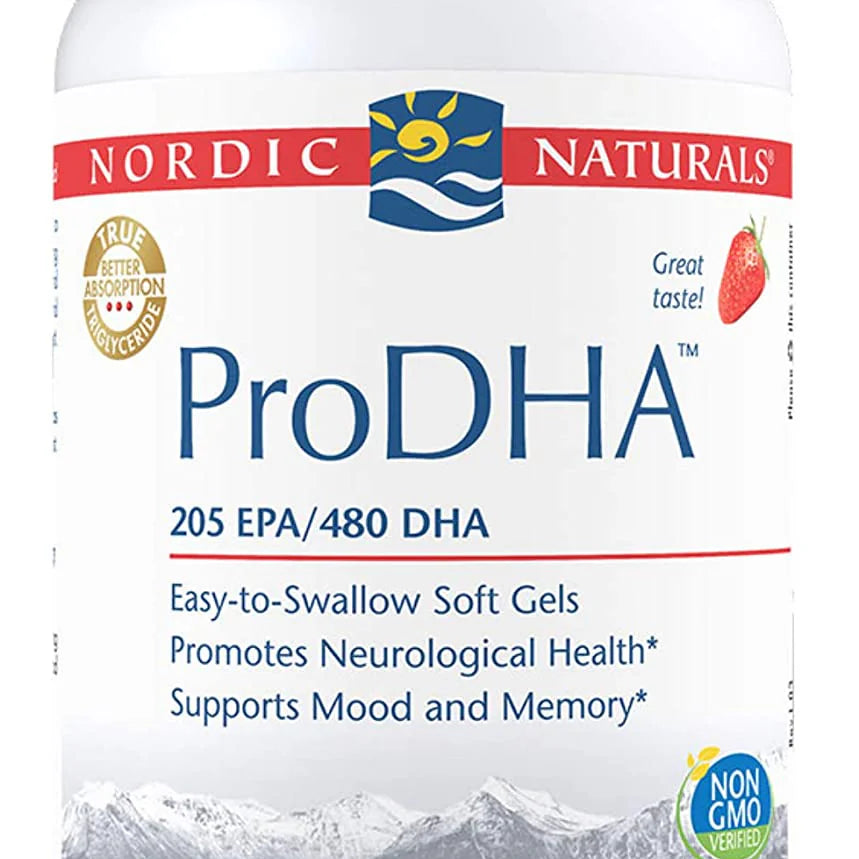 Nordic Naturals ProDHA Strawberry 120 Softgels – Omega-3 DHA Brain & Eye Support