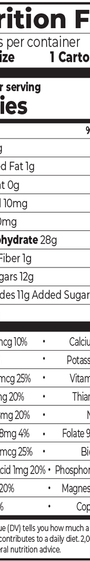 Organic Nutrition Shake Creamy Chocolate Fudge 4 Pack Supplement Facts