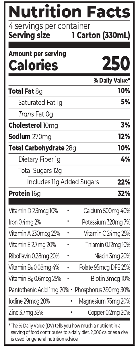 Organic Nutrition Shake Creamy Chocolate Fudge 4 Pack Supplement Facts