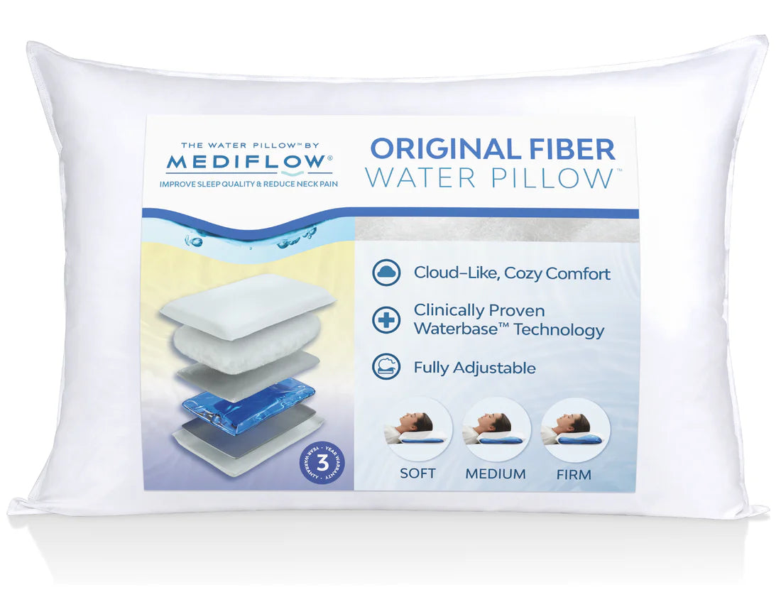 Chiroflow Original Fiber Water Pillow – Adjustable Chiropractic Neck & Cervical Support Pillow