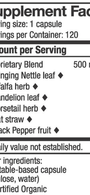 Osteoherb 120 Capsules Supplement Facts