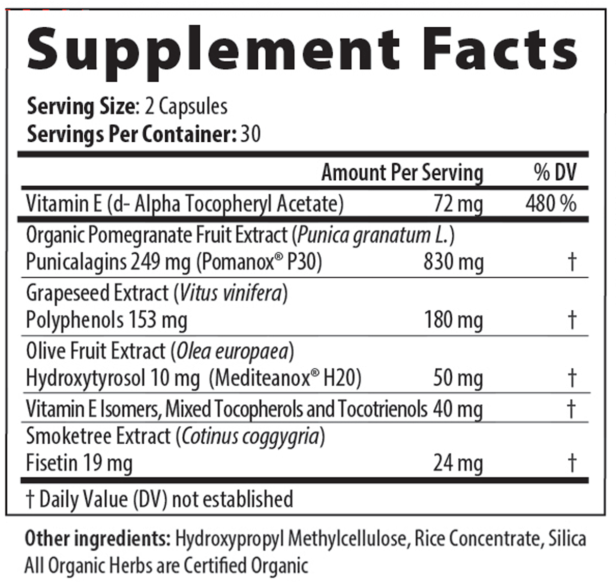 Ox-LDL Px 60 Capsules Supplement Facts