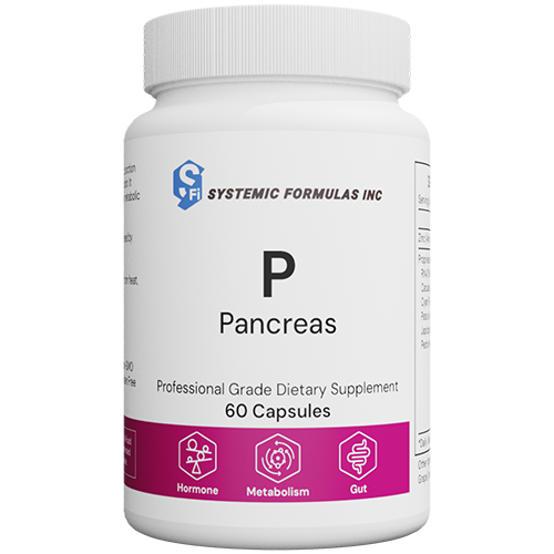 Systemic Formulas P – Pancreas – Comprehensive Pancreas Tissue & Function Support | 60 Capsules