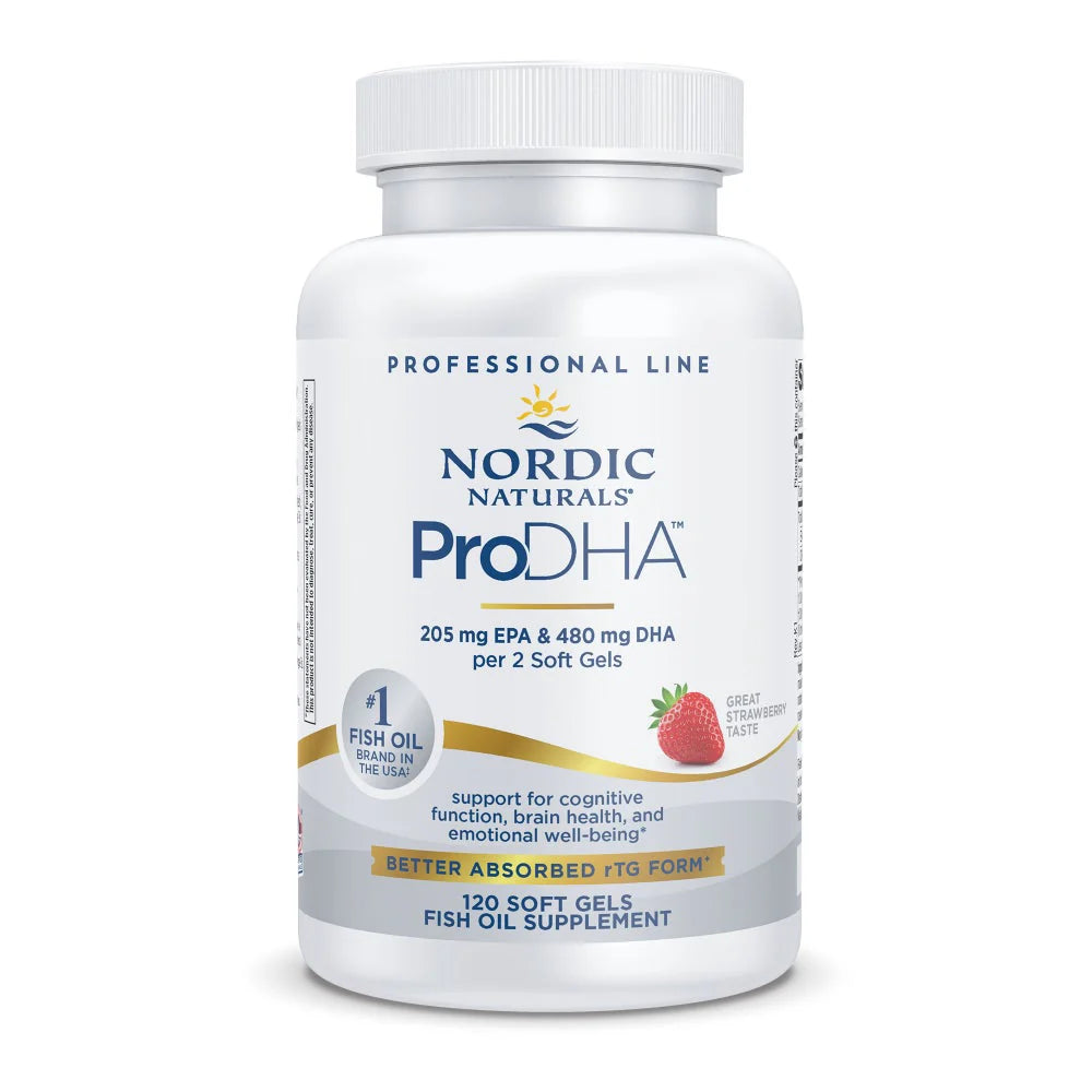 Nordic Naturals ProDHA Strawberry 120 Softgels – Omega-3 DHA Brain & Eye Support