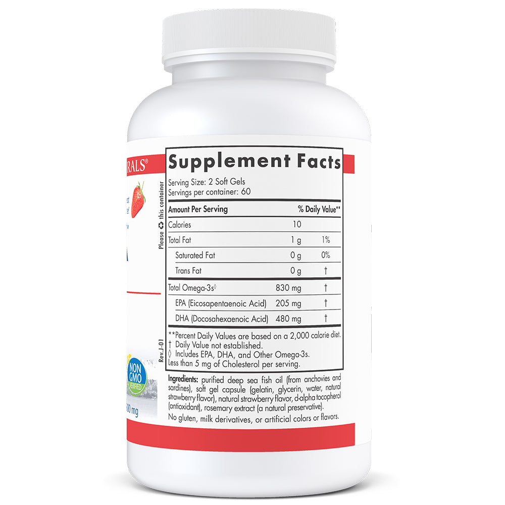 Nordic Naturals ProDHA Strawberry 120 Softgels – Omega-3 DHA Brain & Eye Support
