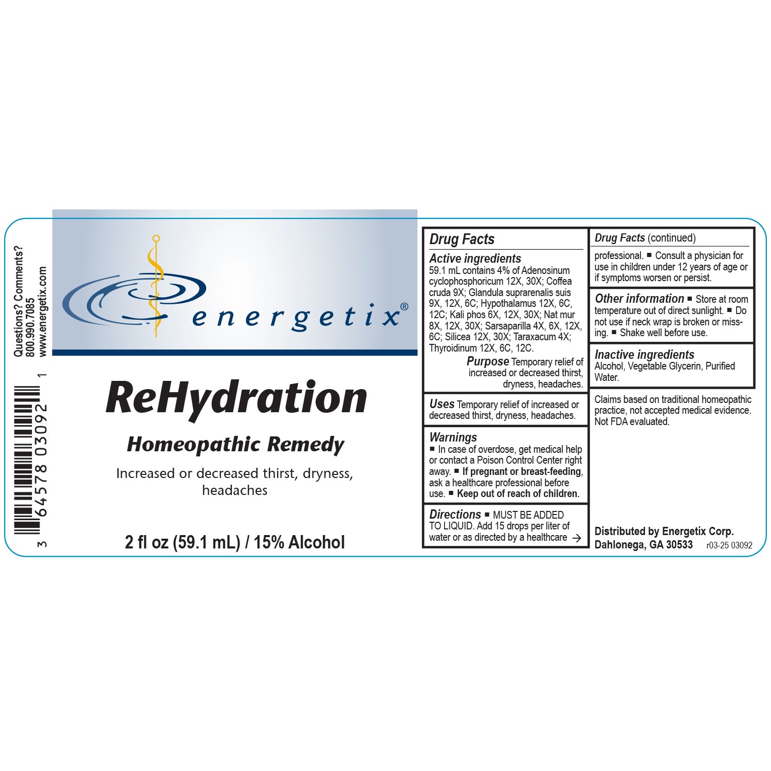 Energetix ReHydration – Electrolyte & Mineral Replenishment (2 fl oz)