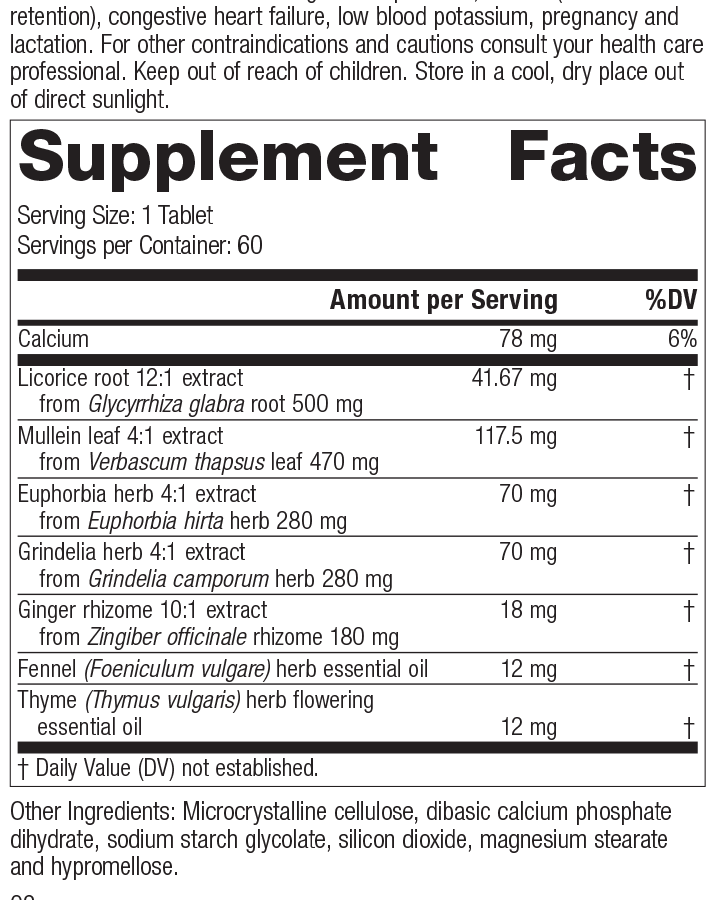 supplement fact label