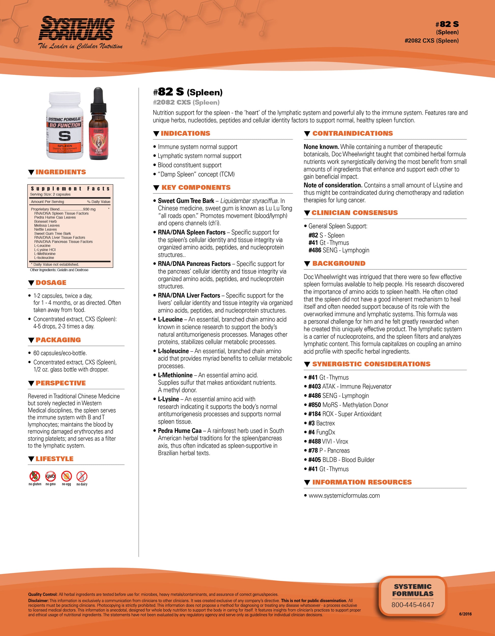 Buy Systemic Formulas S-Spleen – Spleen & Lymph Support – DrCori.com