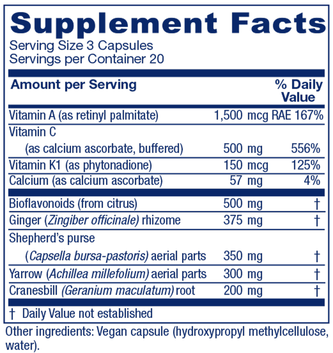 Slow Flow™ 60 Capsules Supplement Facts