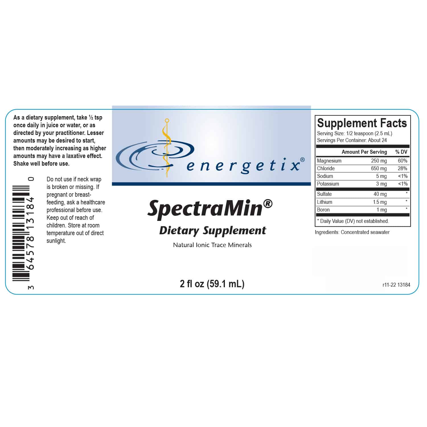 Energetix SpectraMin – Broad-Spectrum Mineral & Trace Element Support (2 fl oz)
